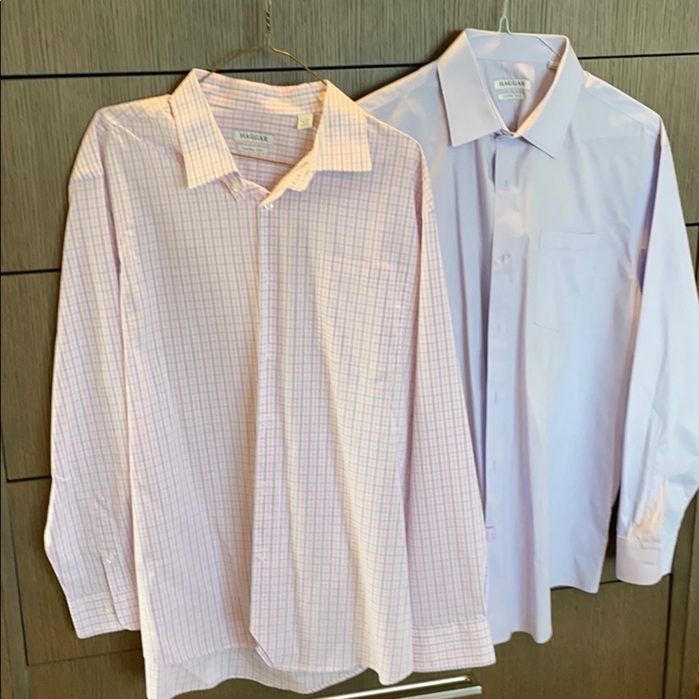 2 Haggar Classic Fit Shirts